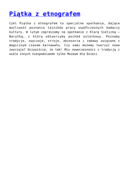 Piątka z etnografem