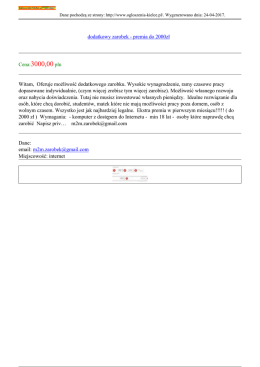 dodatkowy zarobek - premia do 2000zł