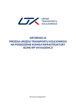 Informacja Prezesa UTK - Urząd Transportu Kolejowego