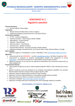 KOMUNIKAT Nr 2 Regulamin zawodów