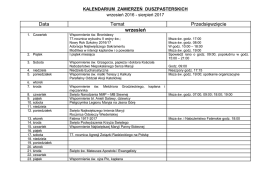 Data Temat Przedsięwzięcie wrzesień