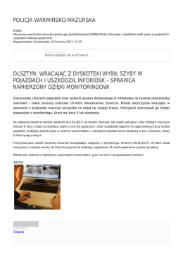 wracając z dyskoteki wybił szyby w pojazdach i uszkodził infokiosk