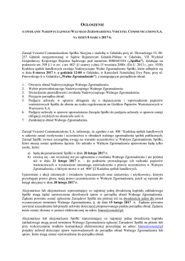Zarząd Epigon Spółka Akcyjna z siedzibą w Słupsku przy ul