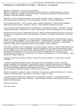 Podejrzany o zastrzelenie 33-latka - Mariusz D. w