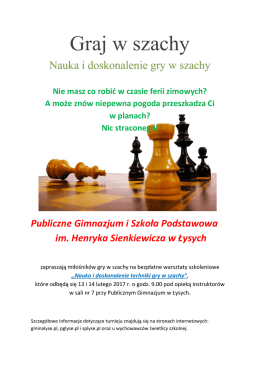 Graj w szachy - Szkoła Podstawowa im. Henryka Sienkiewicza w