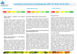Tygodniowy Komentarz Zarządzającego KBC TFI 30.01