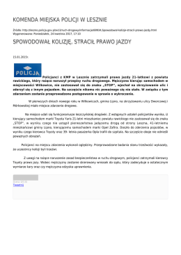 KMP LESZNO SPOWODOWAŁ KOLIZJĘ, STRACIŁ PRAWO JAZDY