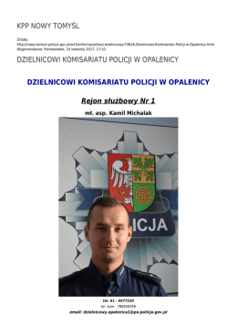 DZIELNICOWI KOMISARIATU POLICJI W OPALENICY Rejon