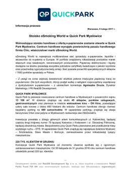 Stoisko eSmoking World w Quick Park Mysłowice