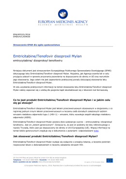 Emtricitabine Tenofovir disoproxil Mylan, INN - EMA