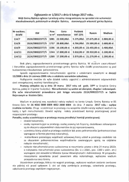 Ogtoszenie nr 1/2017 z dnia 6 lutego 2017 roku.