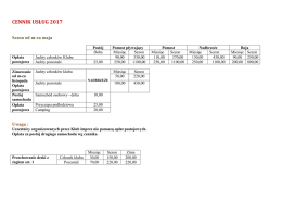 Cennik 2017 rok - Klub Żeglarski przy KWB "KONIN"