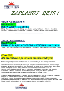zaplanuj rejs - Czarter Plus
