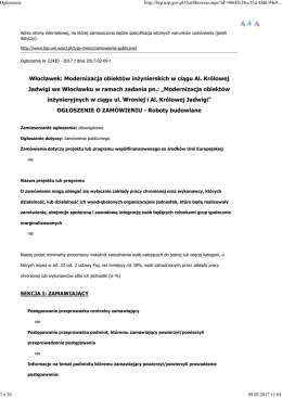 Ogłoszenie o zamówieniu - BIP Urzędu Miasta Włocławek