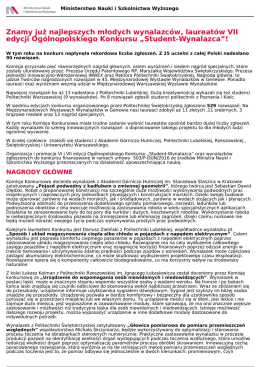 Znamy już najlepszych młodych wynalazców, laureatów VII edycji