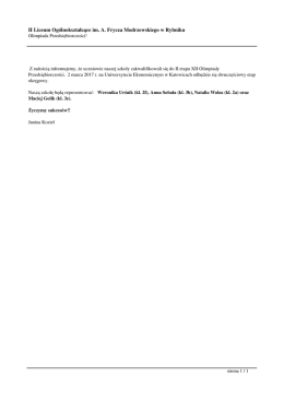 Olimpiada Przedsiębiorczości! - II Liceum Og&oacute;lnokształcące im. A