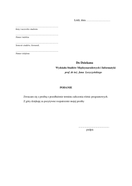 Podanie o przedłużenie różnic