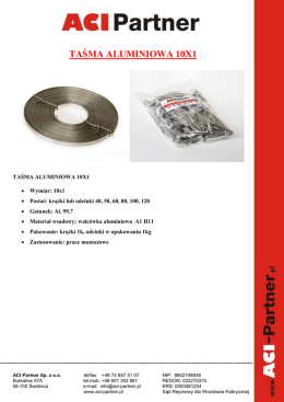 taśma aluminiowa 10x1
