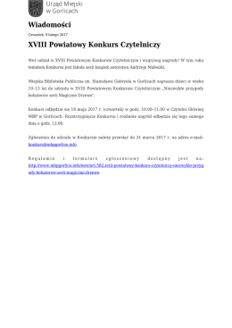 XVIII Powiatowy Konkurs Czytelniczy