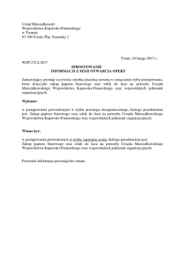 sprostowanie - BIP Urzędu Marszałkowskiego Wojew&oacute;dztwa