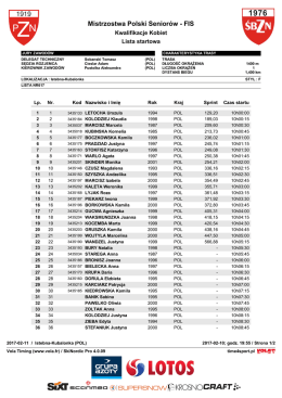 lista startowa 11.02. kobiet