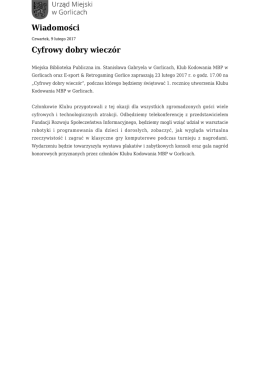 Cyfrowy dobry wieczór - Urząd Miejski w Gorlicach