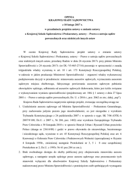 OPINIA KRAJOWEJ RADY SĄDOWNICTWA z 10 lutego