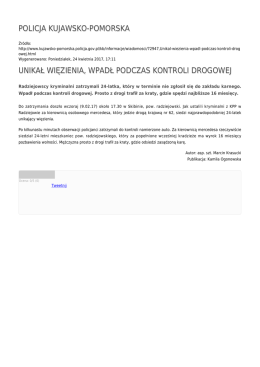 policja kujawsko-pomorska unikał więzienia, wpadł podczas kontroli