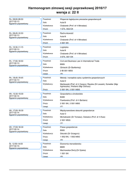 Harmonogram zimowej sesji poprawkowej 2016/17 wersja z:7 II 2017