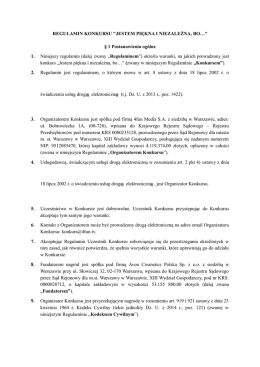 REGULAMIN KONKURSU "JESTEM PIĘKNA I NIEZALEŻNA, BO