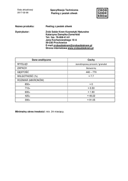 Specyfikacja Techniczna Peeling z pestek oliwek