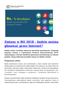 Zmiany w BO 2018 – będzie można głosować przez Internet?