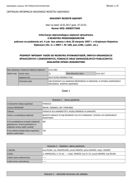 wyciąg z KRS - Krajowy Rejestr Postępowań Upadłościowych