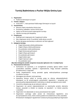 Turniej Badmintona o Puchar Wójta Gminy Łyse