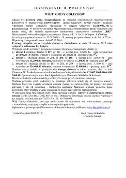 O G Ł O S Z E N I E    O    P R Z E T A R G U