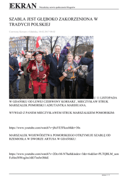 szabla jest głęboko zakorzeniona w tradycji polskiej
