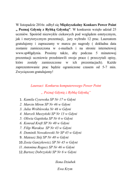 „ Poznaj Gdynię z Rybką Gdynką”.
