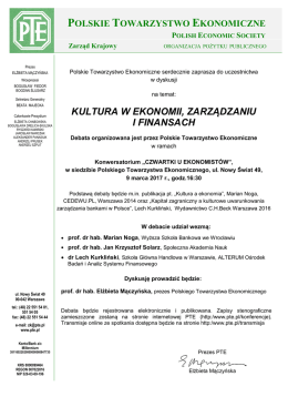 Więcej - Polskie Towarzystwo Ekonomiczne