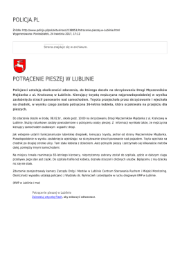 POLICJA.PL POTRĄCENIE PIESZEJ W LUBLINIE