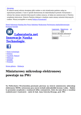 Miniaturowy mikroskop elektronowy powstaje na PWr