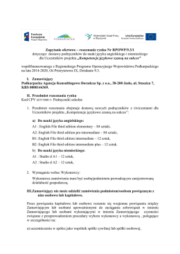 Zapytanie ofertowe - Podkarpacka Agencja Konsultingowo