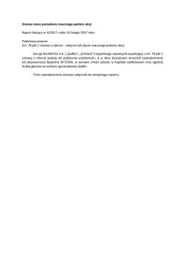Zmiana stanu posiadania znacznego pakietu akcji