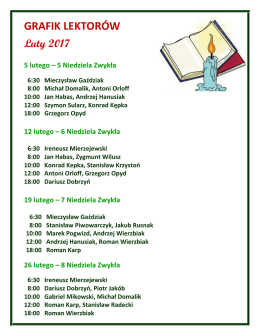 grafik lektor&oacute;w - Ojcowie Cystersi w Chicago