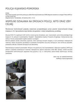 policja kujawsko-pomorska wspólne działania na drogach policji