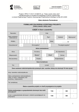 Formularz zgłoszeniowy dla ucznia- Cebertowicz