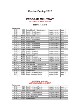 Program minutowy zawod&oacute;w