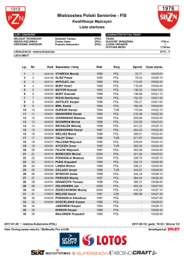 lista startowa 11.02. mężczyzn