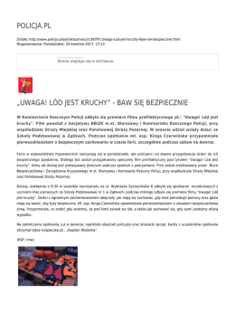 POLICJA.PL „UWAGA! LÓD JEST KRUCHY”