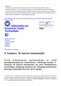 9. Konkurs "W świecie matematyki" - Edukacja