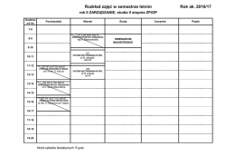 Rok ak. 2016/17 Rozkład zajęć w semestrze letnim